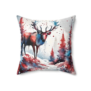 Rudolf Reindeer Polyester Square Pillow - Christmas - Dipaliz - Throw Pillows