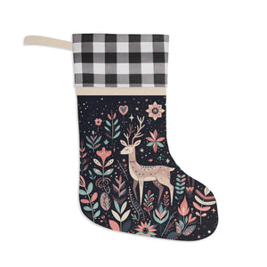 Personalized Rudolf Reindeer Stocking – Linen Christmas - Dipaliz - Holiday Stockings