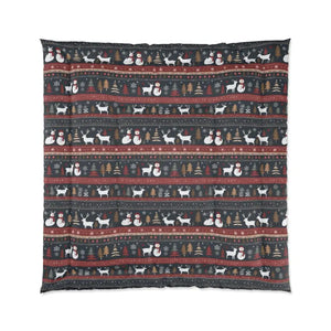 Home Decor - Reindeer Christmas Tree Snowman Comforter - Cozy Winter Bedding - Dipaliz 88’’ ×