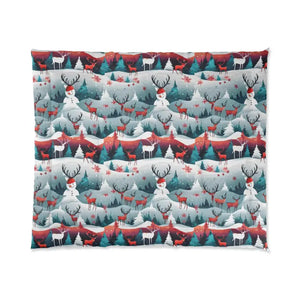 Home Decor - Rudolf Reindeer Christmas Tree Cozy Comforter - Dipaliz 104’’ × 88’’