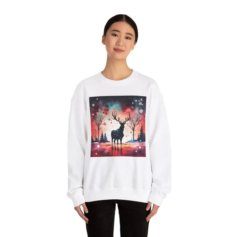 Rudolf Reindeer Christmas Unisex Heavy Blend Crewneck Sweatshirt