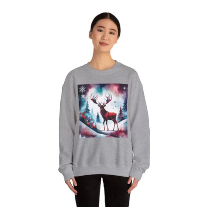 Rudolf Reindeer Christmas Unisex Heavy Blend Crewneck Sweatshirt