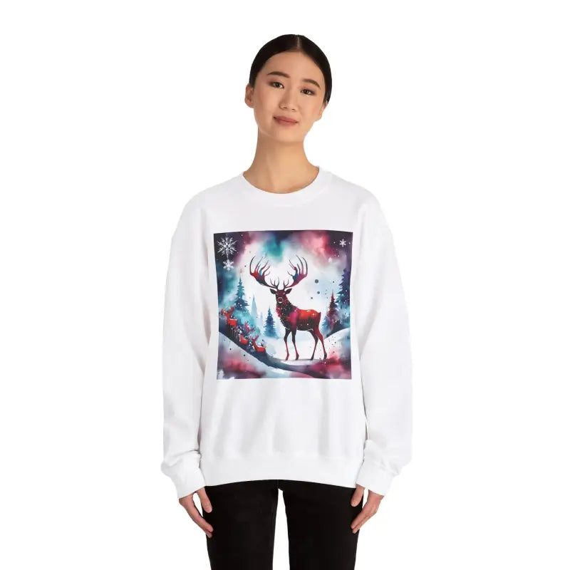 Rudolf Reindeer Christmas Unisex Heavy Blend Crewneck Sweatshirt