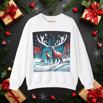 Rudolf the Reindeer Christmas Unisex Heavy Blend Crewneck Sweatshirt - s / White