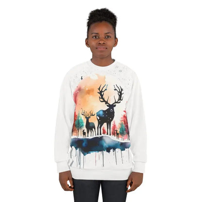 Cozy Rudolf Reindeer Christmas Sweatshirt Unisex Fun - All Over Prints