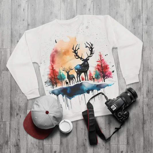 Cozy Rudolf Reindeer Christmas Sweatshirt Unisex Fun - Xs All Over Prints