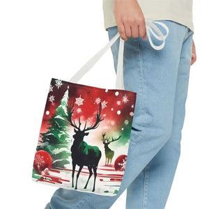 Rudolf Reindeer Christmas Holiday Tote Bag - Festive Style - Dipaliz - Bags