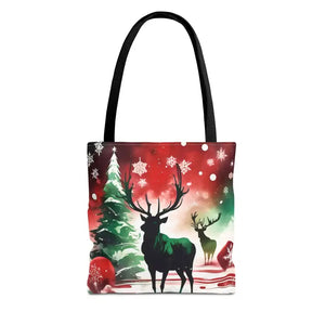 Rudolf Reindeer Christmas Holiday Tote Bag - Festive Style - Dipaliz - Bags