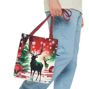 Rudolf Reindeer Christmas Holiday Tote Bag - Festive Style - Dipaliz - Bags
