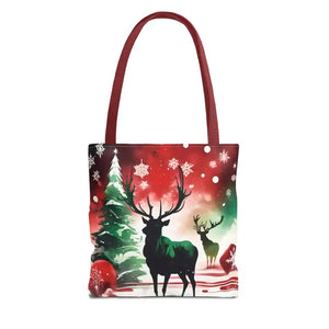Rudolf Reindeer Christmas Holiday Tote Bag - Festive Style - Dipaliz - 13’’ × / Red - Bags