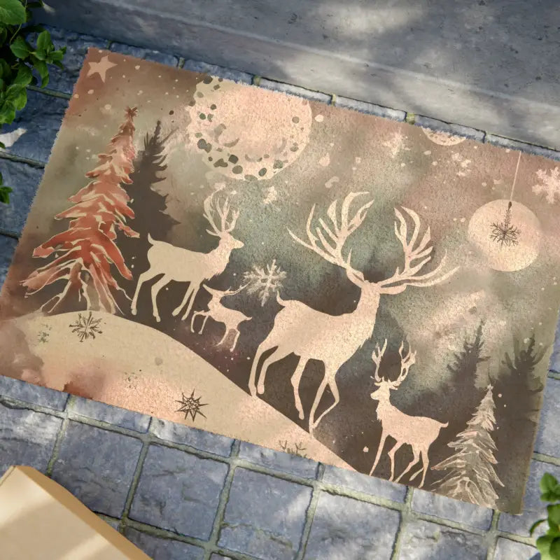 Rudolf Reindeer Tufted Coir Christmas Doormat Magic - 24’’ x 16’’ Home Decor