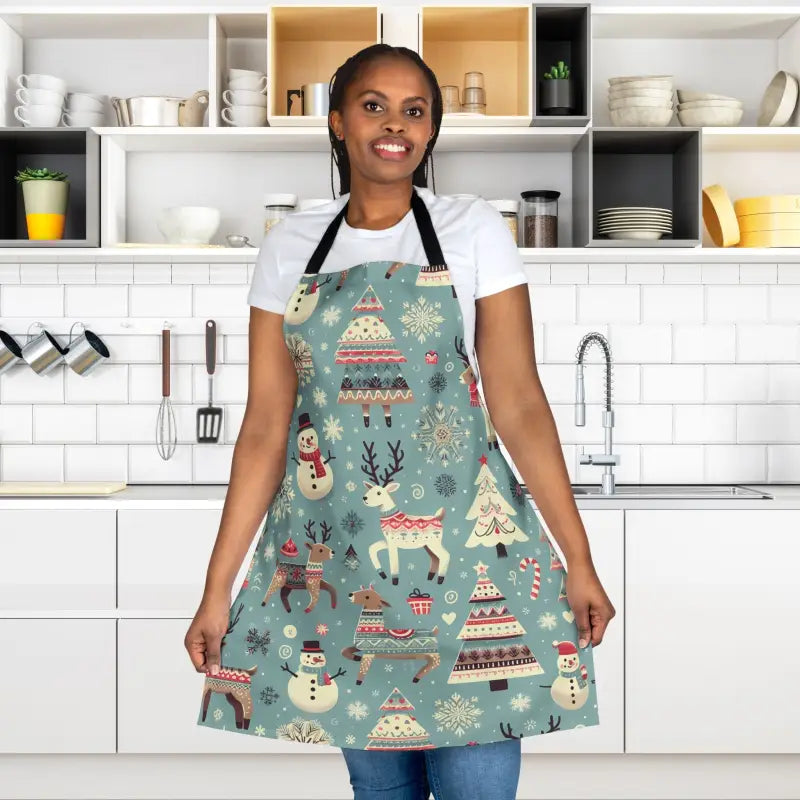 Magical Rudolph Reindeer Apron: Festive Kitchen Essential - one Size / Black Apron