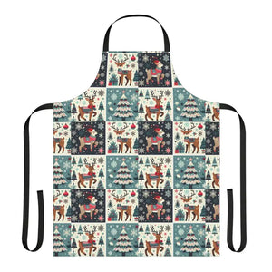 Reindeer Christmas Apron - Festive Holiday Kitchen Style - Dipaliz - Aprons