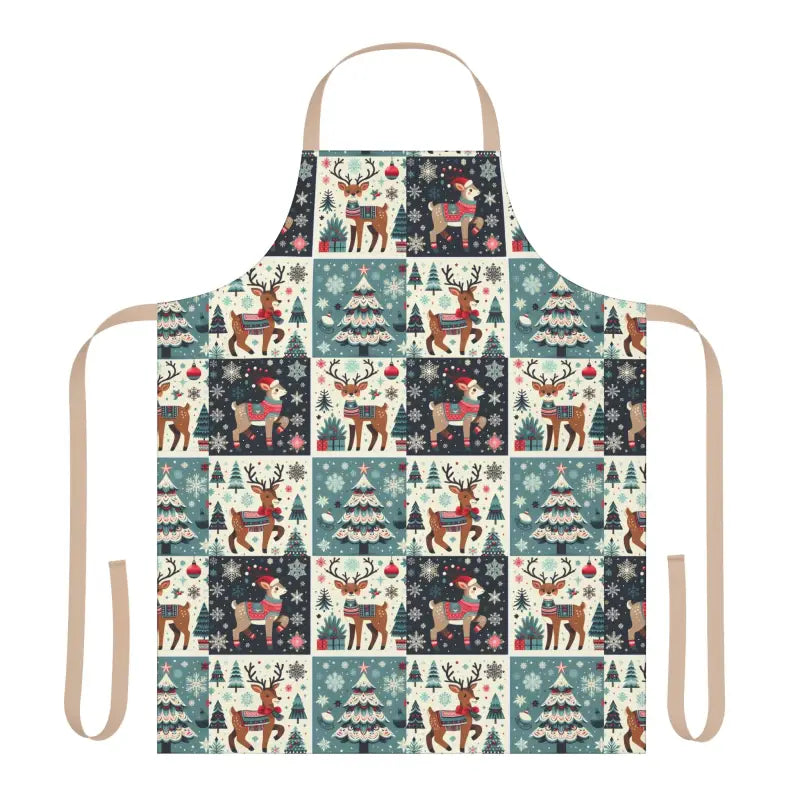 Cook in Style with a Rudolph Reindeer Christmas Apron - one Size / Beige