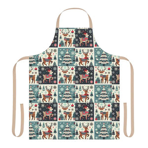 Reindeer Christmas Apron - Festive Holiday Kitchen Style - Dipaliz - one Size / Beige - Aprons