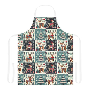 Reindeer Christmas Apron - Festive Holiday Kitchen Style - Dipaliz - one Size / White - Aprons