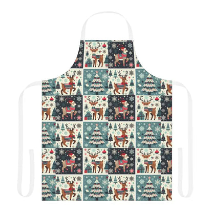 Cook in Style with a Rudolph Reindeer Christmas Apron - one Size / White