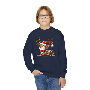 Rudolph Reindeer Kids Festive Sweatshirt with Glowing Christmas Lights - Dipaliz - Sweatshirts