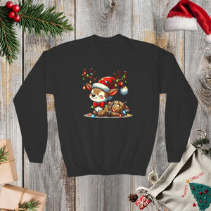 Rudolph Reindeer Kids Festive Sweatshirt - Glowing Lights - Dipaliz - Sweatshirts