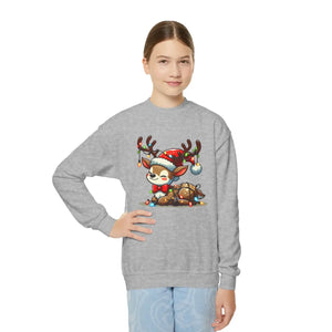 Rudolph Reindeer Kids Festive Sweatshirt - Glowing Lights - Dipaliz - Sweatshirts