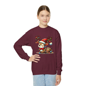 Rudolph Reindeer Kids Festive Sweatshirt - Glowing Lights - Dipaliz - Sweatshirts