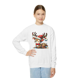 Rudolph Reindeer Kids Festive Sweatshirt - Glowing Lights - Dipaliz - Sweatshirts