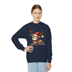 Rudolph Reindeer Kids Festive Sweatshirt - Glowing Lights - Dipaliz - Sweatshirts