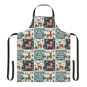 Festive Reindeer Christmas Apron - Rudolph Pattern - Dipaliz - Aprons