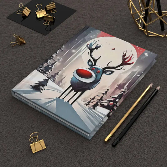 Rudolph Reindeer Hardcover Journal Matte for Winter Magic! - Paper Products