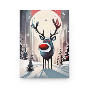 Hardcover Journal Matte Rudolph Reindeer Winter Design - Dipaliz - Journals
