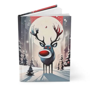 Hardcover Journal Matte Rudolph Reindeer Winter Design - Dipaliz - Journals