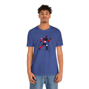 Running Man Graphic Tee, Minimalist Athletic T-shirt with Personalized Back Print - T-shirts - s
