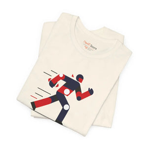 Running Man Graphic Tee, Minimalist Athletic T-shirt with Personalized Back Print - T-shirts - s