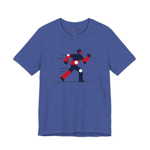 Running Man Graphic Tee, Minimalist Athletic T-shirt with Personalized Back Print - T-shirts - s