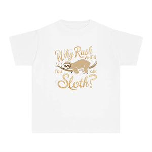 Playful why the Rush Sloth Tee - Soft Cotton Kids Top - Dipaliz - T-shirts - Xs