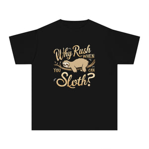 Playful why the Rush Sloth Tee - Soft Cotton Kids Top - Dipaliz - T-shirts - Xs