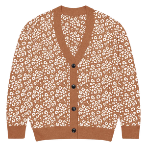 Rust Orange Floral Cardigan Vintage Style - Dipaliz - 2xs - Cardigans