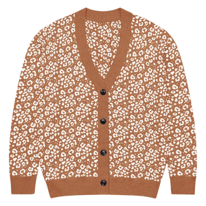 Rust Orange Floral Cardigan Vintage Style - Dipaliz - l - Cardigans