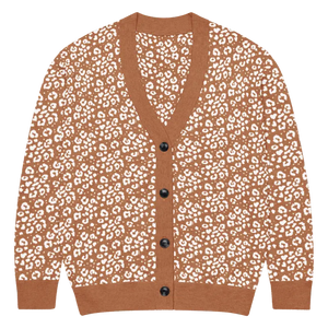 Rust Orange Floral Cardigan Vintage Style - Dipaliz - m - Cardigans