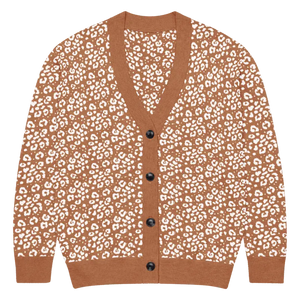 Rust Orange Floral Cardigan Vintage Style - Dipaliz - Xl - Cardigans