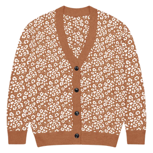 Rust Orange Floral Cardigan Vintage Style - Dipaliz - Xs - Cardigans