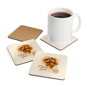 Premium Rustic Finish Cork Coaster Set - Vibrant Home Decor - Dipaliz - 3.75’’ × / Square - Coasters
