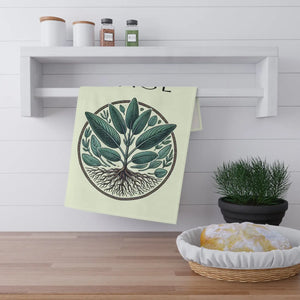 Vibrant Cotton Tea Towels - Sage Plant Elegant Kitchen Decor - Dipaliz