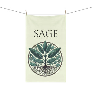 Vibrant Cotton Tea Towels - Sage Plant Elegant Kitchen Decor - Dipaliz