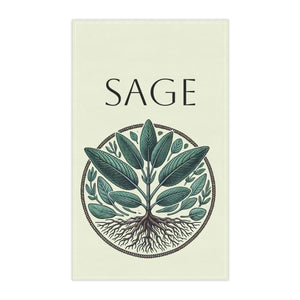 Vibrant Cotton Tea Towels - Sage Plant Elegant Kitchen Decor - Dipaliz