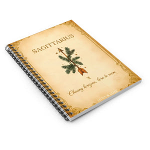 Sagittarius Spiral Notebook, Zodiac Arrow Journal ?Chasing Horizons Born to Roam’ - Journals