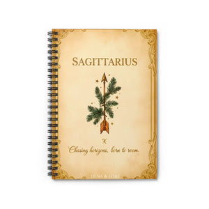 Sagittarius Spiral Notebook, Zodiac Arrow Journal ?Chasing Horizons Born to Roam’ - Journals