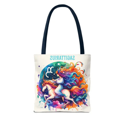 Sagittarius Zodiac Tote Bag with Black Cotton Handles - Bags