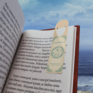Sagittarius Zodiac Bookmark – Astrological Archer Metal & Leather Book Marker - Bookmarks