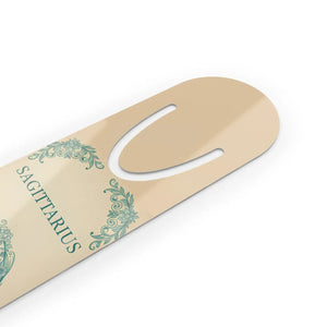 Sagittarius Zodiac Bookmark – Astrological Archer Metal & Leather Book Marker - Bookmarks